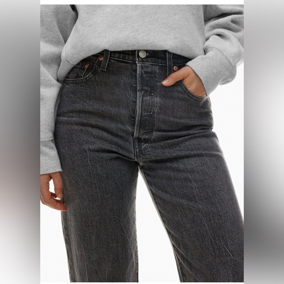 Levi's Ribcage High-Rise Straight Soda spring black Jeans sz 27 and 27 long - Picture 3 of 12